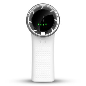 Ventilator Portabil de Mana cu Afisaj LED, 5 Trepte de Viteza, Reincarcabil USB-C, 3600mAh, Compact și Puternic - alb
