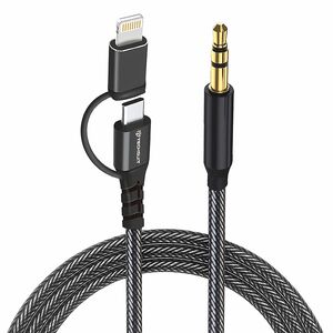 Adaptor 3in1, Jack, iPhone, Hi-Fi, 1m - Techsuit EchoSnap (AC15) - Black