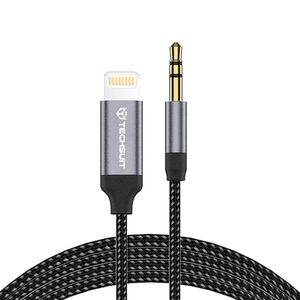 Adaptor Jack, iPhone, 1.5m - Techsuit SoundShell (AC10) - Gray
