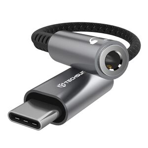 Adaptor Jack, USB-C, Aluminiu, 0.1m - Techsuit SonicPiX (AC14) - Gray