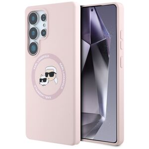 Husa pentru Samsung Galaxy S25 Ultra - Karl Lagerfeld Silicone Double Heads - Pink