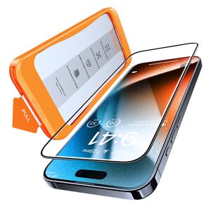 Folie pentru iPhone 15 Pro Max - Torras GlassGo Tempered Screen Protector - Black
