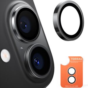 Folie Camera pentru iPhone 16 / iPhone 16 Plus - Torras Lensguard Camera Protector - Black