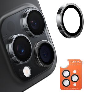 Folie Camera pentru iPhone 16 Pro / iPhone 16 Pro Max - Torras Lensguard Camera Protector - Black