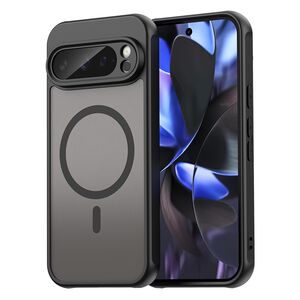 Husa pentru  Google Pixel 9 Pro cu protectie pentru lentile si MagSafe EasyCharge, Ghost Series Anti-ingalbenire, frosted - Negru