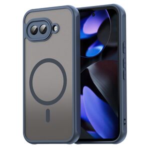 Husa pentru  Google Pixel 9A cu protectie pentru lentile si MagSafe EasyCharge, Ghost Series Anti-ingalbenire, frosted - Albastru