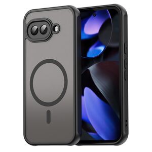 Husa pentru  Google Pixel 9A cu protectie pentru lentile si MagSafe EasyCharge, Ghost Series Anti-ingalbenire, frosted - Negru
