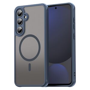 Husa pentru  Samsung Galaxy S24 FE cu protectie pentru lentile si MagSafe EasyCharge, Ghost Series Anti-ingalbenire, frosted - Albastru