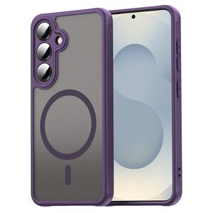 Husa pentru  Samsung Galaxy S25 cu protectie pentru lentile si MagSafe EasyCharge, Ghost Series Anti-ingalbenire, frosted - Mov