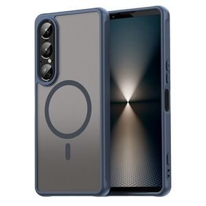 Husa pentru  Sony Xperia 1 VII cu protectie pentru lentile si MagSafe EasyCharge, Ghost Series Anti-ingalbenire, frosted - Albastru