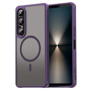 Husa pentru  Sony Xperia 1 VII cu protectie pentru lentile si MagSafe EasyCharge, Ghost Series Anti-ingalbenire, frosted - Mov