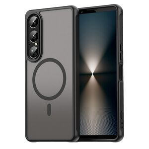 Husa pentru  Sony Xperia 1 VII cu protectie pentru lentile si MagSafe EasyCharge, Ghost Series Anti-ingalbenire, frosted - Negru