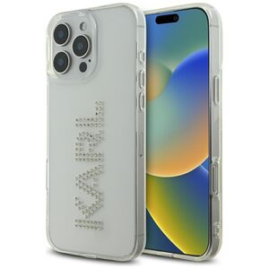 Husa pentru iPhone 16 Pro - Karl Lagerfeld IML Rhinestones - Transparent Logo