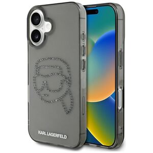 Husa pentru iPhone 16 - Karl Lagerfeld IML Rhinestones - Karl Head