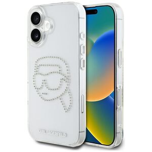 Husa pentru iPhone 16 - Karl Lagerfeld IML Rhinestones - Karl Head Transparent