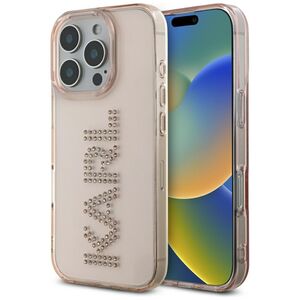 Husa pentru iPhone 16 Pro Max - Karl Lagerfeld IML Rhinestones - Pink Logo