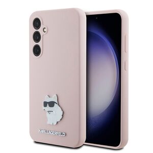 Husa pentru Samsung Galaxy S23 FE - Karl Lagerfeld Silicone - Pink Choupette Metal Pin