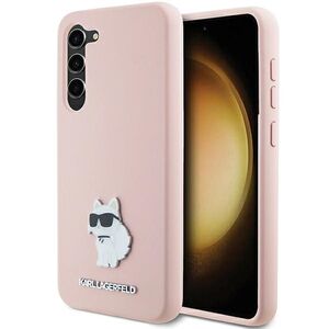 Husa pentru Samsung Galaxy S23 Plus - Karl Lagerfeld Silicone - Pink Choupette Metal Pin