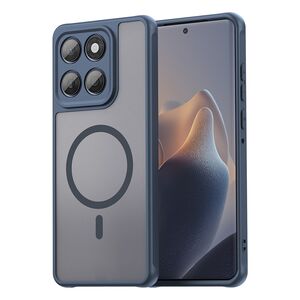 Husa pentru  Motorola Edge 60 Fusion / Edge 60 cu protectie pentru lentile si MagSafe EasyCharge, Ghost Series Anti-ingalbenire, frosted - Albastru
