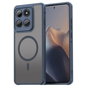 Husa pentru  Motorola Edge 60 Pro cu protectie pentru lentile si MagSafe EasyCharge, Ghost Series Anti-ingalbenire, frosted - Albastru