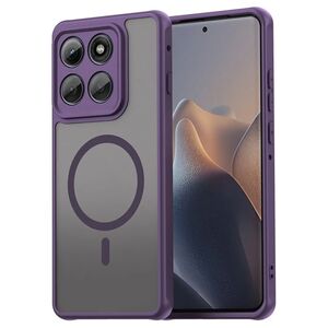 Husa pentru  Motorola Edge 60 Pro cu protectie pentru lentile si MagSafe EasyCharge, Ghost Series Anti-ingalbenire, frosted - Mov