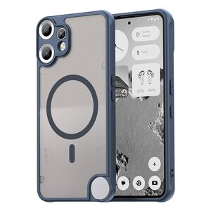 Husa pentru  Nothing CMF Phone 2 Pro cu protectie pentru lentile si MagSafe EasyCharge, Ghost Series Anti-ingalbenire, frosted - Albastru