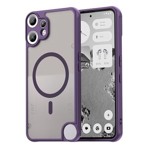 Husa pentru  Nothing CMF Phone 2 Pro cu protectie pentru lentile si MagSafe EasyCharge, Ghost Series Anti-ingalbenire, frosted - Mov