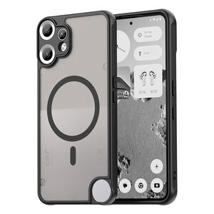 Husa pentru  Nothing CMF Phone 2 Pro cu protectie pentru lentile si MagSafe EasyCharge, Ghost Series Anti-ingalbenire, frosted - Negru