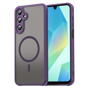 Husa pentru  Samsung Galaxy A16 cu protectie pentru lentile si MagSafe EasyCharge, Ghost Series Anti-ingalbenire, frosted - Mov