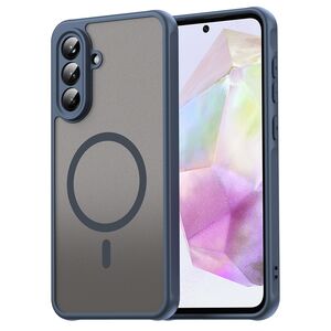 Husa pentru  Samsung Galaxy A36 cu protectie pentru lentile si MagSafe EasyCharge, Ghost Series Anti-ingalbenire, frosted - Albastru