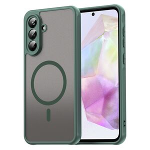 Husa pentru  Samsung Galaxy A36 cu protectie pentru lentile si MagSafe EasyCharge, Ghost Series Anti-ingalbenire, frosted - Verde
