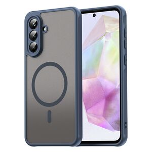 Husa pentru  Samsung Galaxy A56 cu protectie pentru lentile si MagSafe EasyCharge, Ghost Series Anti-ingalbenire, frosted - Albastru