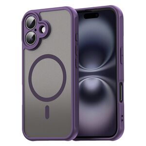 Husa pentru  iPhone 16 Plus cu protectie pentru lentile si MagSafe EasyCharge, Ghost Series Anti-ingalbenire, frosted - Mov