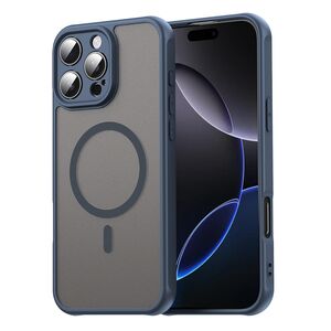 Husa pentru  iPhone 16 Pro Max cu protectie pentru lentile si MagSafe EasyCharge, Ghost Series Anti-ingalbenire, frosted - Albastru