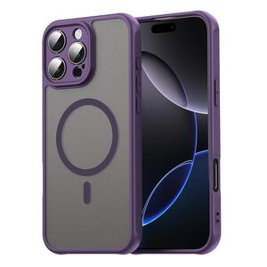 Husa pentru  iPhone 16 Pro Max cu protectie pentru lentile si MagSafe EasyCharge, Ghost Series Anti-ingalbenire, frosted - Mov