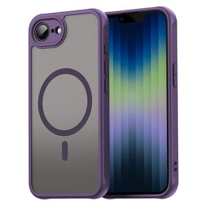 Husa pentru  iPhone 16e cu protectie pentru lentile si MagSafe EasyCharge, Ghost Series Anti-ingalbenire, frosted - Mov