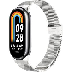 Curea pentru smartwatch Xiaomi Mi Band 8 / 8 NFC / 9 / 9 NFC - otel inoxidabil - latime 15mm Argintiu