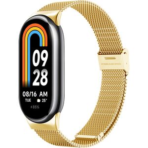 Curea pentru smartwatch Xiaomi Mi Band 8 / 8 NFC / 9 / 9 NFC - otel inoxidabil - latime 15mm Gold