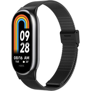 Curea pentru smartwatch Xiaomi Mi Band 8 / 8 NFC / 9 / 9 NFC - otel inoxidabil - latime 15mm Negru