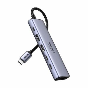Hub USB-C la 3x Type-C, 2x USB3.2, HDMI, PD100W, 10 Gbps, 4K@60Hz - Ugreen (35999) - Gray