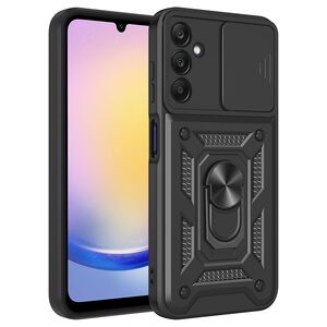 Husa pentru  Samsung Galaxy A17 Ring Armor Kickstand Tough Rugged Cover cu protectie camera, Negru