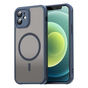 Husa pentru iPhone 12 cu protectie pentru lentile si MagSafe EasyCharge, Ghost Series Anti-ingalbenire, frosted - Albastru