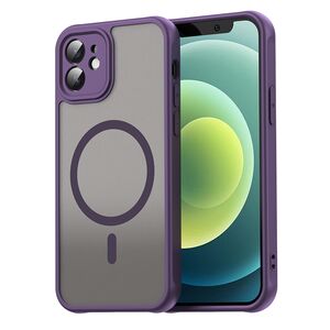 Husa pentru iPhone 12 cu protectie pentru lentile si MagSafe EasyCharge, Ghost Series Anti-ingalbenire, frosted - Mov