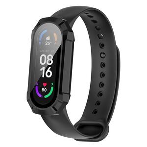 Set de Protecție 360° pentru Xiaomi Smart Band 7 / 7 NFC – Carcasa + Folie din Sticla Securizata, Claritate HD, Design Elegant - Negru