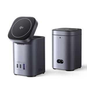 Incarcator fara Fir 4 in 1, USB, 2x Type-C, GaN, 65W, 3A, Qi2  - Ugreen X555 (55321) - Grey