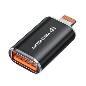 Adaptor USB-A la Lightning, 5Gbps, Aluminiu - HyperPort (A6) - Black / Orange