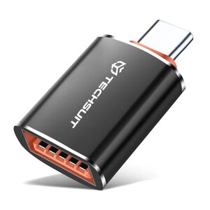 Adaptor USB-A la USB-C, 5Gbps, 6A, Aluminiu - HyperPort (A2) - Black / Orange