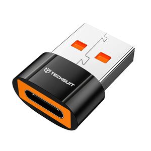 Adaptor USB-C la USB-A, 5Gbps, 10A, Aluminiu - HyperPort (A7) - Black / Orange