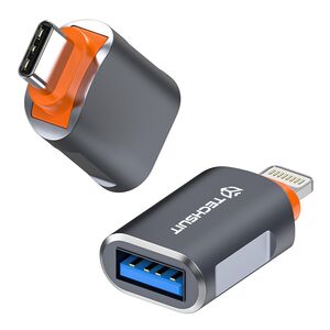 Adaptor USB la Type-C, 5Gbps, 6A, Aluminiu - SlateVolt (A9) - Gray / Orange