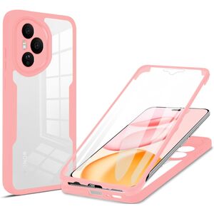 Set 360: Husa cu folie integrata pentru  Honor 400 Pro Protectie 360 fata / spate - Roz